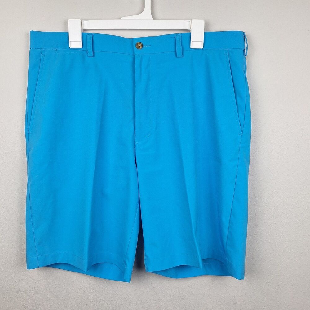 PGA Tour Mens Shorts Size 36 Electric Blue 100% Polyester Golf Sports Outdoors